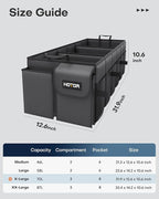 HOTOR Trunk Organizer for Car - Car Organizer, Foldable Trunk organizer for SUVs & Sedans, Sturdy Organization for Car Accesso