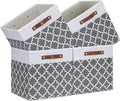 Temary Cube Storage Bins 13x13 - 4 Pack Cube Storage Bins for Shelf with Handles (Grey Lattice)
