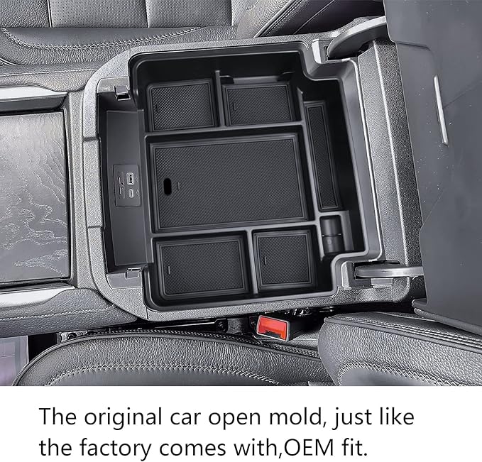 EDBETOS Full Size Center Console Organizer Tray Compatible with 2021-2026 Chevy Tahoe/Suburban and 2021-2024 GMC Yukon, Fit Standard Console with Charging Socket Only, NOT for Power Sliding Console.