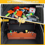 Car Trunk Organizer, Collapsible Sturdy Trunk Storage Container with Lid and Handle Large Leather Car Trunk Storage (Orange, 39