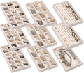 Frebeauty Jewelry Organizer Tray,Stackable Velvet Jewelry Trays,Drawer Inserts Earring Organizer For Women Jewelry Storage Di