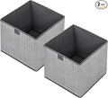 Storage Baskets, 11.8-Inch Woven Fabric Bins, Storage Cubes with Reinforced Handles, Organizer Bins for Closet Shelves, Folda