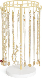 Mkono Necklace Holder Metal Jewelry Display Stand Necklace Organizer with 22 Hooks for Storage and Hanging Bracelet Keychain 