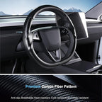 Steering Wheel Cover for Tesla Model 3 Highland(2024-Present)/ Model Y Juniper(2025-Present),Anti-Slip,Comfortable Grip,Breathable,Customized for Tesla Model 3/Y Accessories,Matte Black