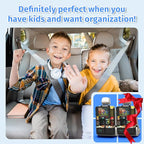 Car Backseat Organizer with Tablet Holder,11 Storage Pockets with Foldable Food Tray, Protector Kick Mats for Kids, Travel Accessories Organizer (Black, 2-Pack)