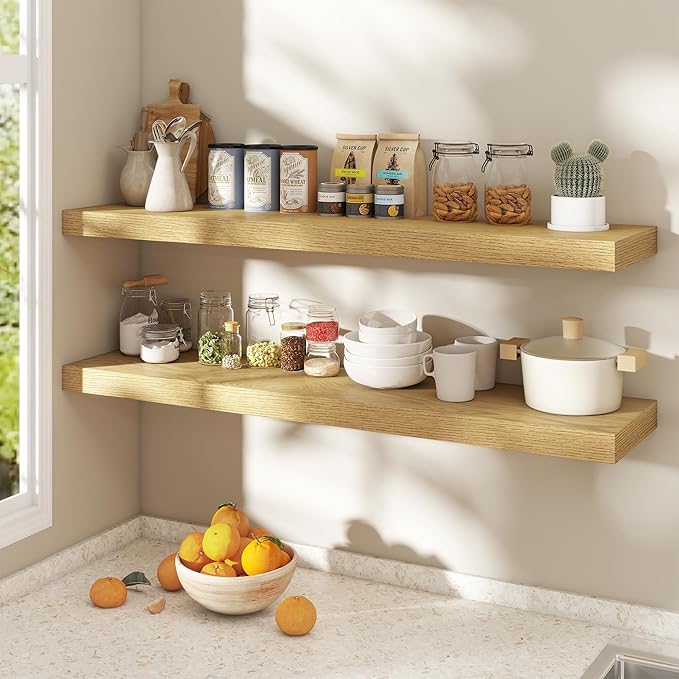 Dreamland 48 Inch Floating Shelves for Wall,8 Inch Deep Floating Shelves,48" W x 8" D Wall Shelves for Bedroom,Living Room,Ki