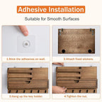 dreampossible Key and Mail Holder for Wall, Mail Organizer Wall Mount with 6 Hooks and Storage Drawer, Wooden Key Rack Hanger