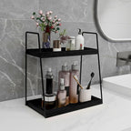 Dorhors 2 Tier Bathroom Counter Organizer Storage,Vanity Organizer for Bathroom Counter,Wood Standing Rack for Kitchen(Black)