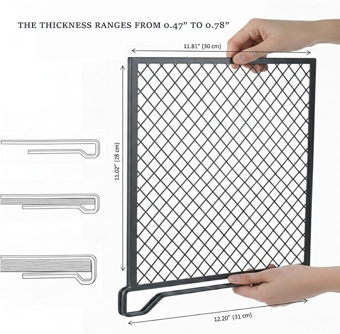 Nexu 6-Pack Metal Mesh Shelf Dividers for Closet Organization, Ultra-Stable Under-Shelf Hook Design, Matte Non-Slip Heavy Dut