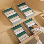 4 Packs T-shirt Drawer Organizers for Clothing,6 Grids Compartment Wardrobe Storage Box, Washable Clothes Organizer for Folde