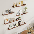 Fun Memories Picture Ledge Shelf, Floating Shelves Set of 4, 32 Inch Picture Shelves for Wall with Ledge, Large Nursery Book 