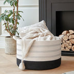 R RUNKA XXXLarge Cotton Rope Basket 22" X 22"X 14" Blanket Basket for Living Room Woven Basket Soft Baby Laundry Blanket Bask