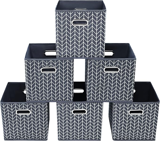 11 Inch Cube Storage Bins , Fabric Cube Organizer Bins with Handle, Foldable Cube Bins for Cloth or Accessary Storage, 11x11x