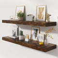 48 Inch Floating Shelves | 12 Inch Deep Floating Shelves Set of 2 | 48" W x 12" D Rustic Brown Wood Wall Shelves for Bathroom