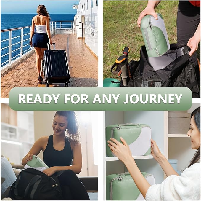 8 Set Packing Cubes for Travel, Gifts for Women Mom,Anti-Tearing Suitcase Organizer for Luggage with Shoe & Hanging Toiletry 