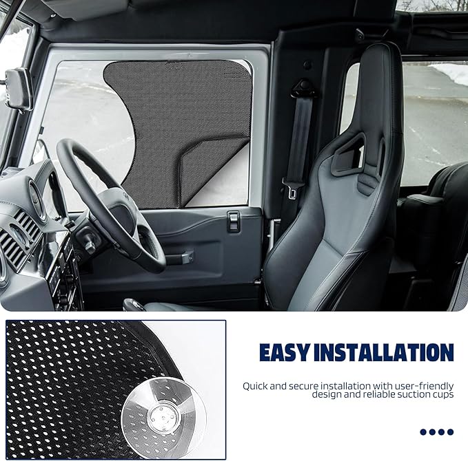 2Pcs Semi Truck Side Window Sun Shades with Suction Cups, UV Protection Semi Truck Curtains for Freightliner Cascadia Interior Accessories 23.6x21.6 Inch
