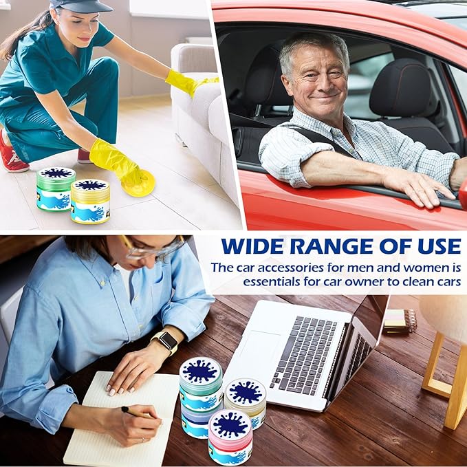 12 Pack Car Cleaning Gel Detailing Cleaner Putty Auto Clean Dust Mud Tools Accessories Kit for Car Interior Air Vent Dashboar