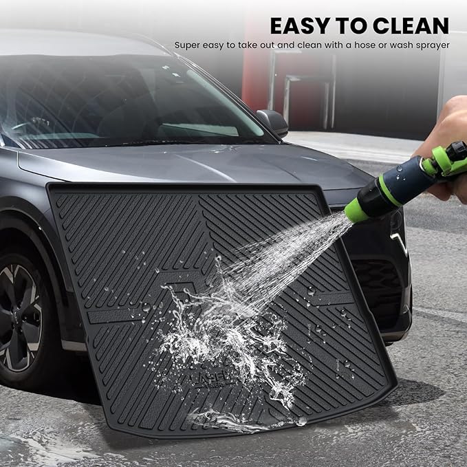 LASFIT Cargo Mat for KIA NIRO EV 2025 2024 2023 (Fit EV & Hybrid, Not Fit PHEV), All Weather TPE Custom Fit Easy Clean Car Trunk Mat for Kia NIRO EV 2023-2025 Cargo Liner, Black