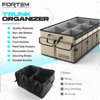 FORTEM Trunk Organizer For SUV Car Trunk Organizer, Foldable Storage, Car Accessories for Women Men, Collapsible Bag, Perfect C