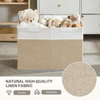 Large Toy Storage Box with Lid, Collapsible Toys Storage Organizer Bins with Dividers and Handles, Storage Chest Bin for Kids
