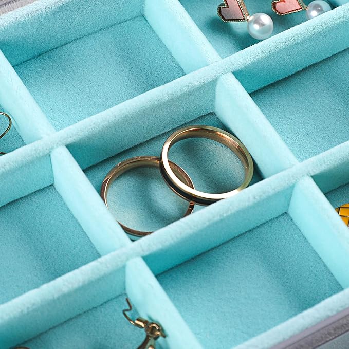 Frebeauty Extra Large Acrylic Jewelry Box for Women 5 Layers Clear Jewelry Organizer Velvet Earring Box with 5 Drawers Rings 