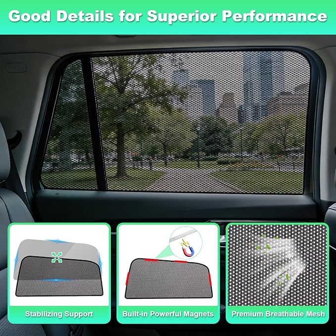 Car Window Shades for 2023-2025 CX50 - Rear Side Window Sun Shade for Baby, Breathable Mesh Car Privacy Window Covers, UV Protection and Heat Insulation for Road Trips, Napping, Camping