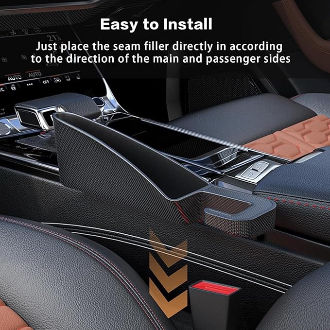 2 Pack Car Seat Gap Filler Organizer Universal Car Gap Seat Filler for Cars & SUVs，Space-Saving Car Organizer Storage Box，Prevents Item Drops，Car Seat Gap Filler for Clutter-Free Interior