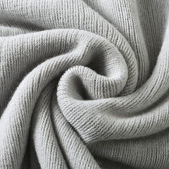 Homiest Decorative Knitted Throw Blanket with Fringe Soft & Cozy Tassel Blanket for Couch Sofa Bed (Light Grey,50x60)
