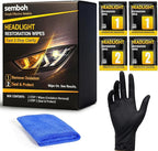 Ceramic Car Headlight Restoration Kit, No Sanding, Removes Yellowing and Cloudiness, Restores Clarity to Like New Look, No Po