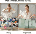4 Piece Compression Packing Cubes for 3–7 Day Travel, Lightweight Travel Organizers with Breathable Mesh, Double-Zipper Packi