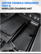 ELECFRESH 4PCS Center Console Organizer Tray for 2025 2026 Toyota Camry Accessories, Armrest Storage Box, Cup Holder, Wireless Charging Mat for Toyota Camry