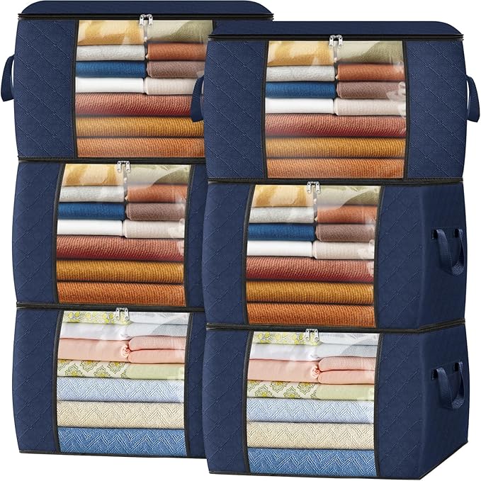 Fab totes 24 Gallons Clothes Storage,Foldable Thick Fabric Blanket Storage Bags,Containers for Organizing Bedroom, Closet, Cl