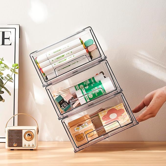 clear Drawer-Type Plastic Storage Box Bins Organizer，Family First Aid Kits Medicine cabinet Box Organizer,Closet ，Shelf，Ointm
