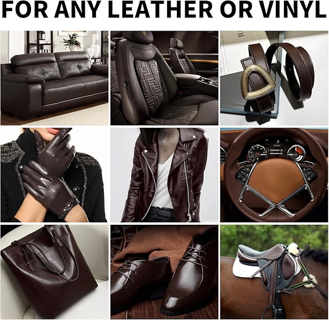 Leather Recoloring Balm,8.5oz Leather Color Restorer,Dark Brown Leather Repair kit for Furniture and Car Interior,Leather Cou