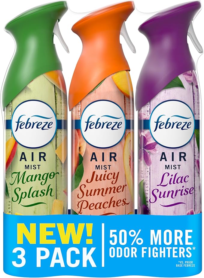 Febreze Air Mist, Air Freshener, Odor Fighting Room Spray, Deodorizer for Home Bathroom Kitchen Office Apartment Classroom, L