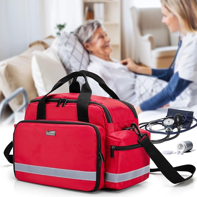 Trunab Home Health Nurse Bag Medical Bag Organizer with Handle and Shoulder Strap for Home Visit, Travel, Nursing Student