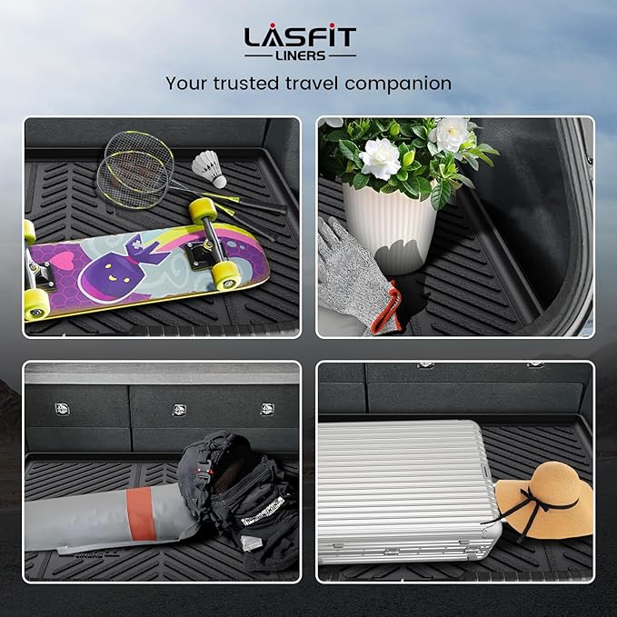 LASFIT Cargo Mat for Toyota Corolla Hatchback 2019-2026, Custom Fit All-Weather TPE Rubber Trunk Mat for Toyota Corolla Accessories, Waterproof, Easy to Clean, Black