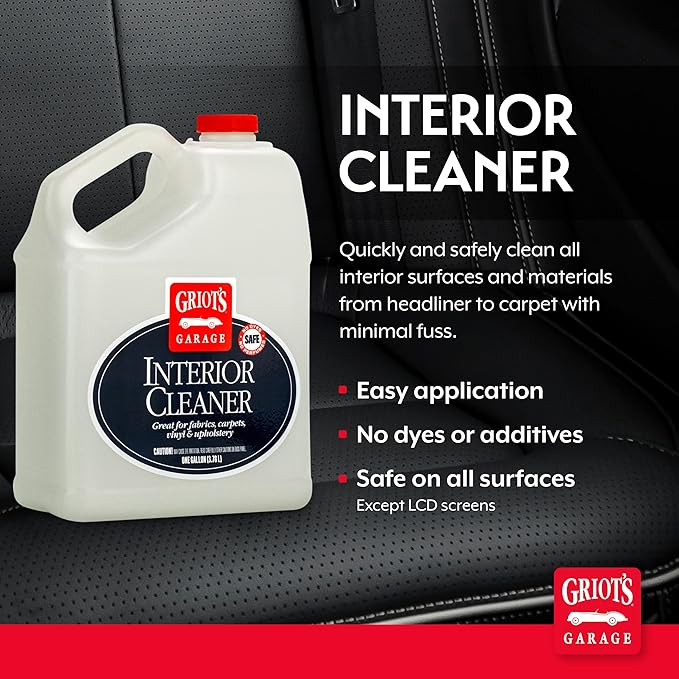 Griot's Garage Interior Cleaner Spray for Car Seats, Carpet, Upholstery Fabric, Floor Mat, Vinyl, Dashboard, Ideal for Truck,
