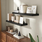 36 Inch Floating Shelves for Wall, 8 Inch Deep Floating Shelf for Storage & Display, Rustic Wall Mounted Shelf with Invisible