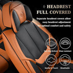 Coverado Universal Seat Covers Front, 2-Pack Universal Seat Covers for Cars, Waterproof Nappa Leather Car Seat Covers with He