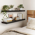 Fixwal Floating Shelves for Wall, 35" Long Heavy Duty Wall Mounted Rustic Wood Shelves for Living Room, Bedroom, Bathroom and