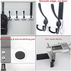 Dseap Over The Door Hook Hanger - Fits 1 3/8" to 1 3/4" Standard Doors | 5 Tri Hooks Heavy Duty Towel/Coat Rack | Door Organi