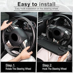 JUSTTOP Car Steering Wheel Desk for Laptop,Multipurpose Travel Car Accessories, Car Seat Stand Trays for Eating, Steering Wheel Overhead Table Console(Black)