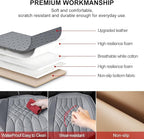 1-Pack Leather Front Car Seat Covers - Bottom Car Seat Covers Fully Wrapped, Non-Slip and Waterproof, Fits Most Vehicles Gray