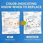 Silica Gel Packets 5 Gram 150 Pack, Color-Indicating Rechargeable Desiccant Packs Moisture Absorber for Food Storage, Electro