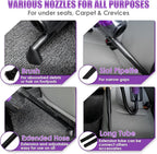 Viewsun 17PCS Car Cleaning Kit, Purple Car Interior Detailing Kit with High Power Handheld Vacuum, Detailing Brush Set, Winds