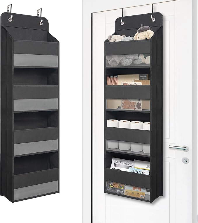 Giraffe Creation Over Door Organizer with 4 Large Capacity Pockets, Heavy Duty Hanging Organizer Storage for Closet Bathroom 