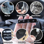 Compact Vehicle Emergency Multi-Tool - Rescue-Grade Tungsten-Carbide Glass Breaker & Seatbelt Cutter for Car Rescue and Roads