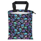 Car Trash Bag Large Hanging Can for Back of Seat, Cute Waterproof Car Garbage Bag for Vehicle, Travelling, Outdoor Colorful Purple Skull Floral