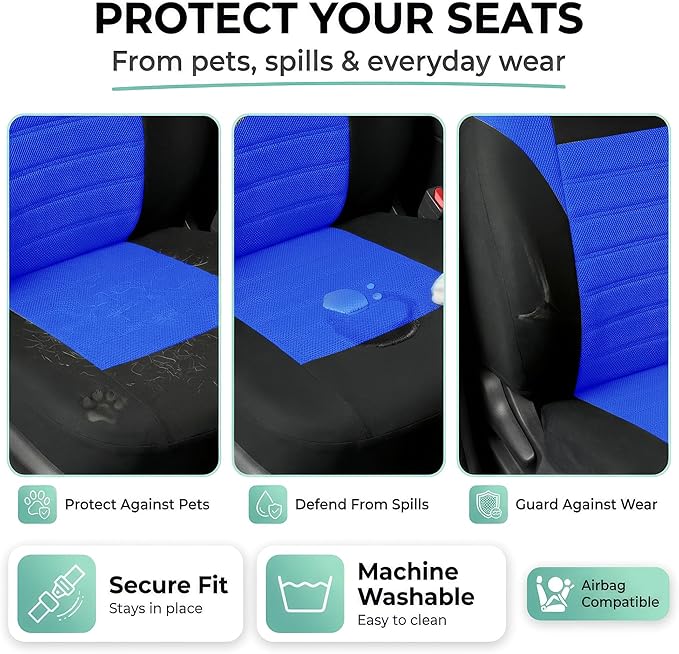 FH Group Automotive Car Seat Covers Front Set Premium 3D Air Mesh Front Seat Covers, Airbag Compatible Universal Fit Interior